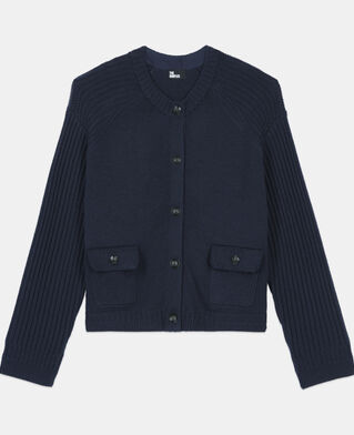 The Kooples WOMEN DARK BLUE navy blue wool cardigan 