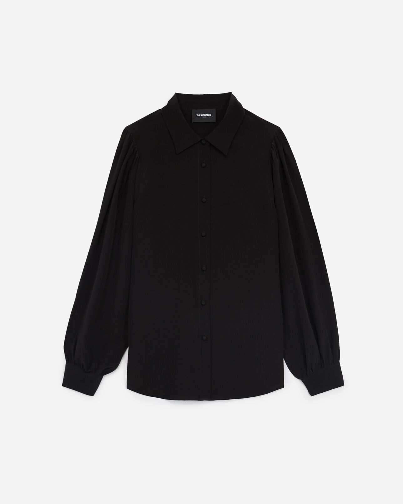 The Kooples DAMEN BLACK fließendes schwarzes seidenhemd