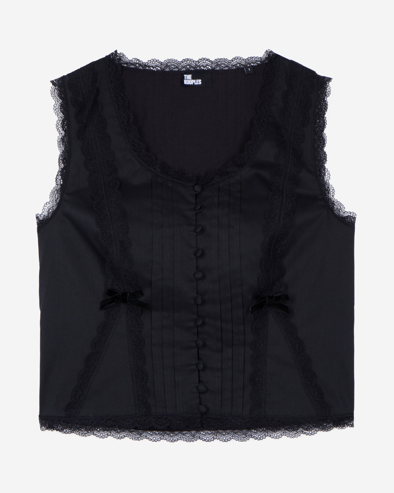 The Kooples DAMEN BLACK top mit spitzendetails schwarz