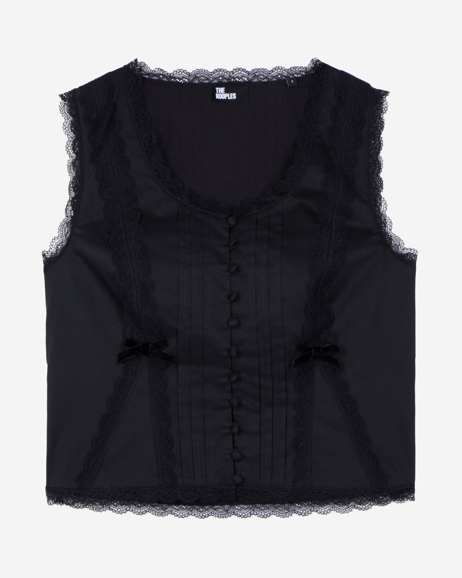 Top mit Spitzendetails schwarz, BLACK, hi-res image number null