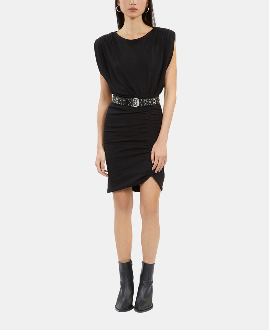 The Kooples FEMME BLACK robe courte avec fronces noire