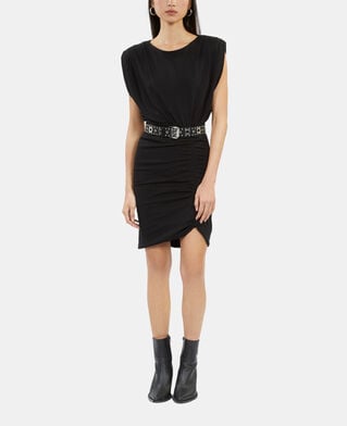 The Kooples FEMME BLACK robe courte avec fronces noire