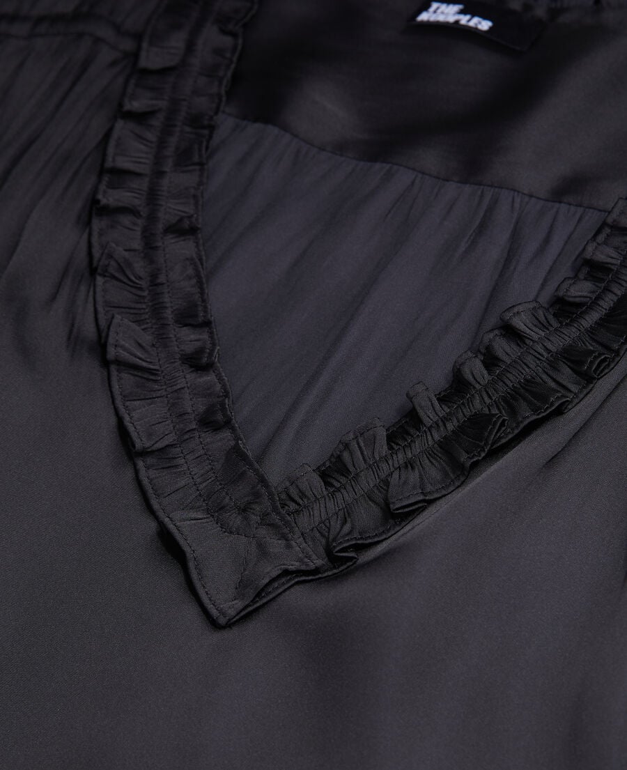 The Kooples WOMEN BLACK black top with shirring