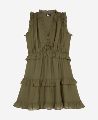 The Kooples DAMEN KAKI kurzes kleid mit volants khaki