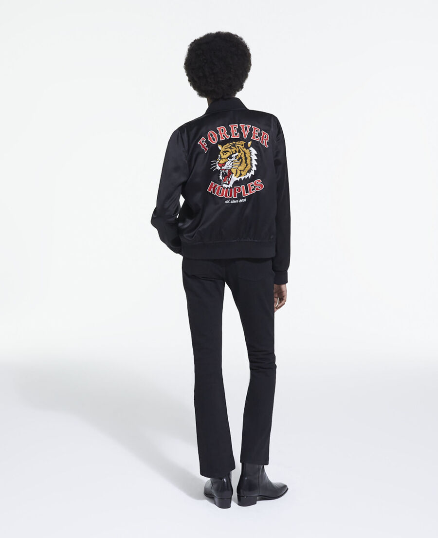 wool jacket with screen print