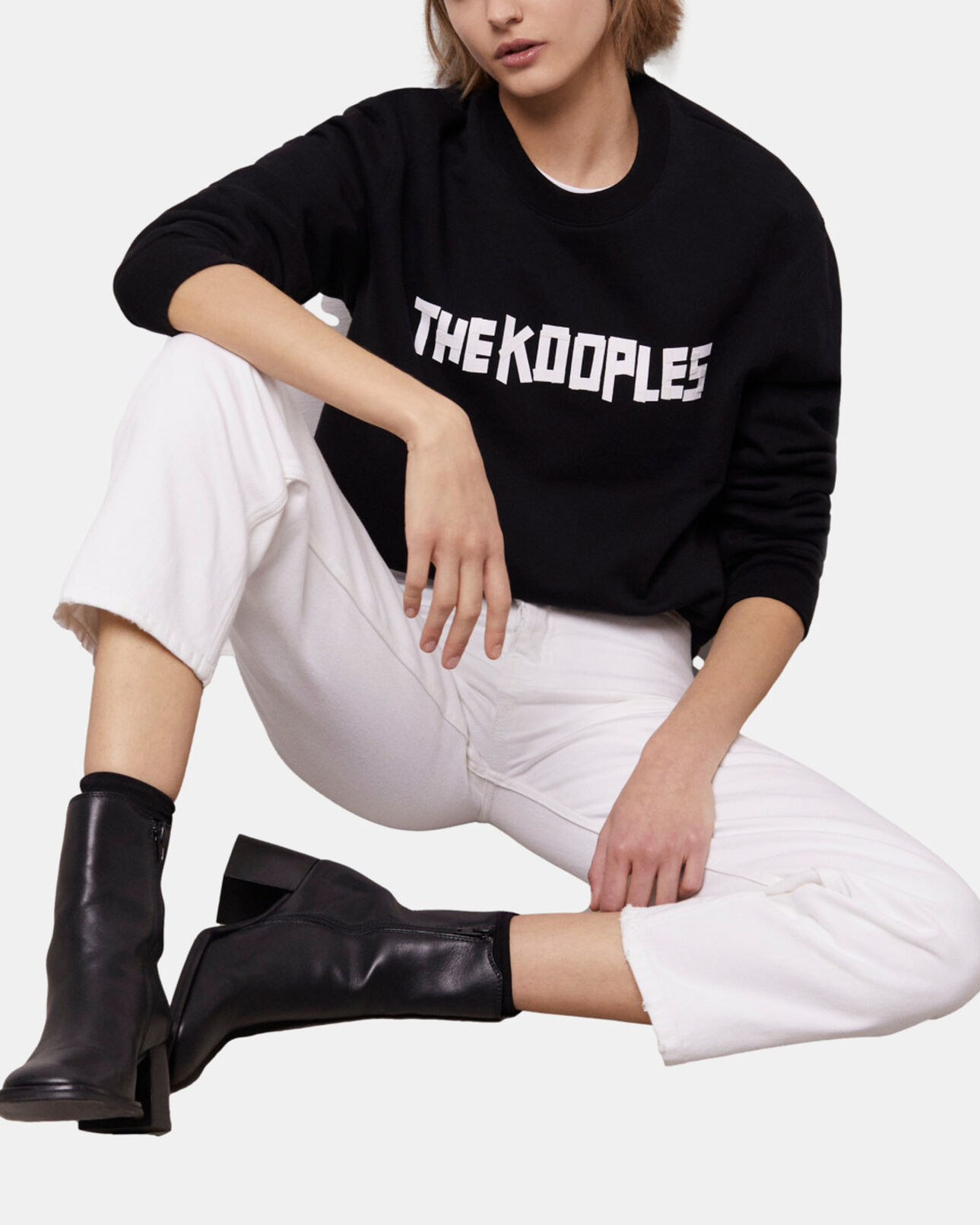 The Kooples WOMEN BLACK the kooples black logo sweatshirt