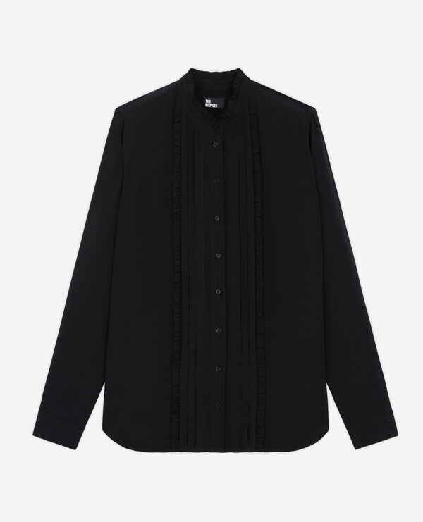 black flowing shirt