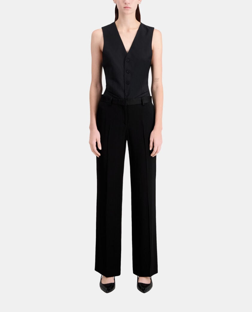The Kooples DAMEN BLACK schwarze anzughose aus krepp