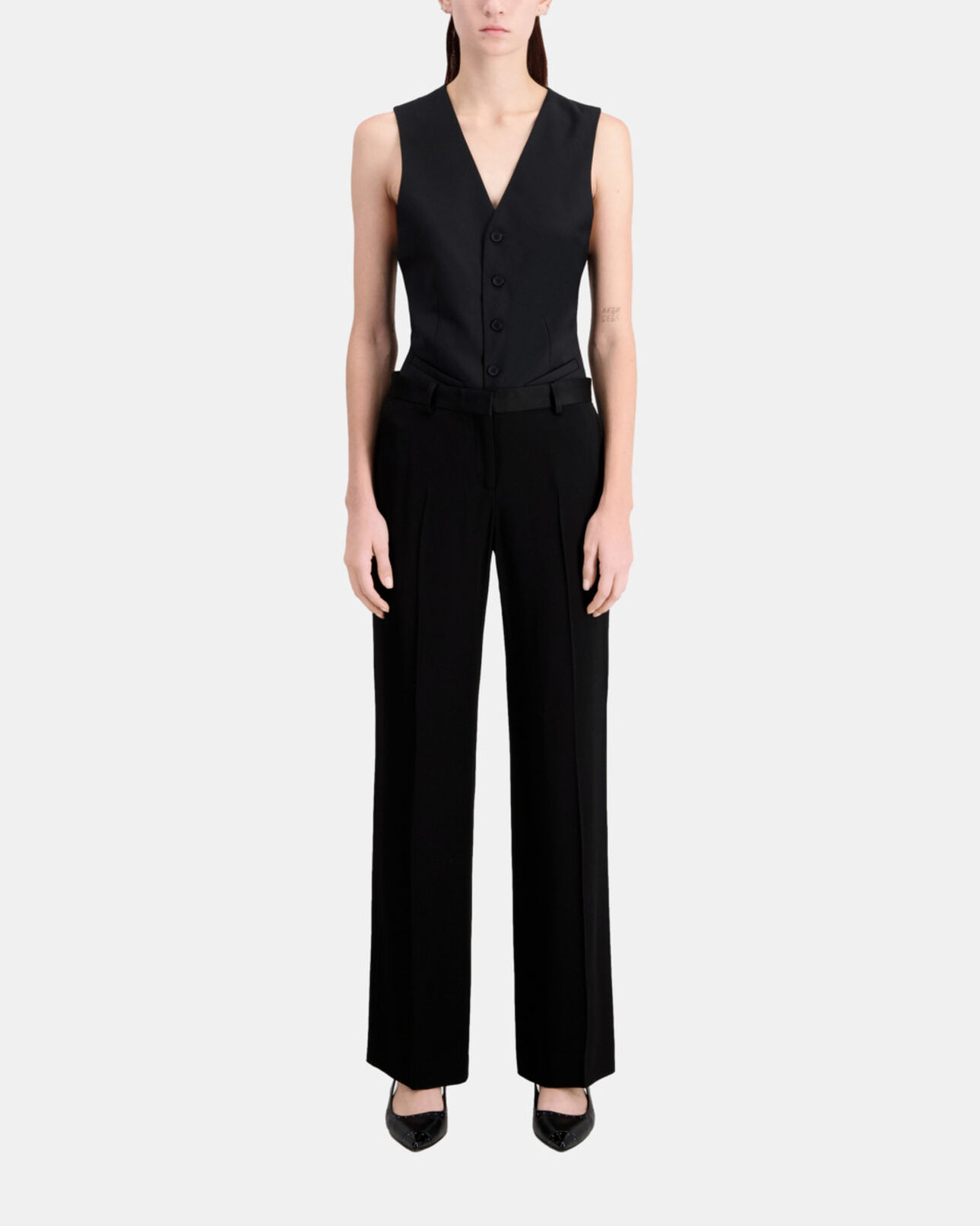 The Kooples DAMEN BLACK schwarze anzughose aus krepp