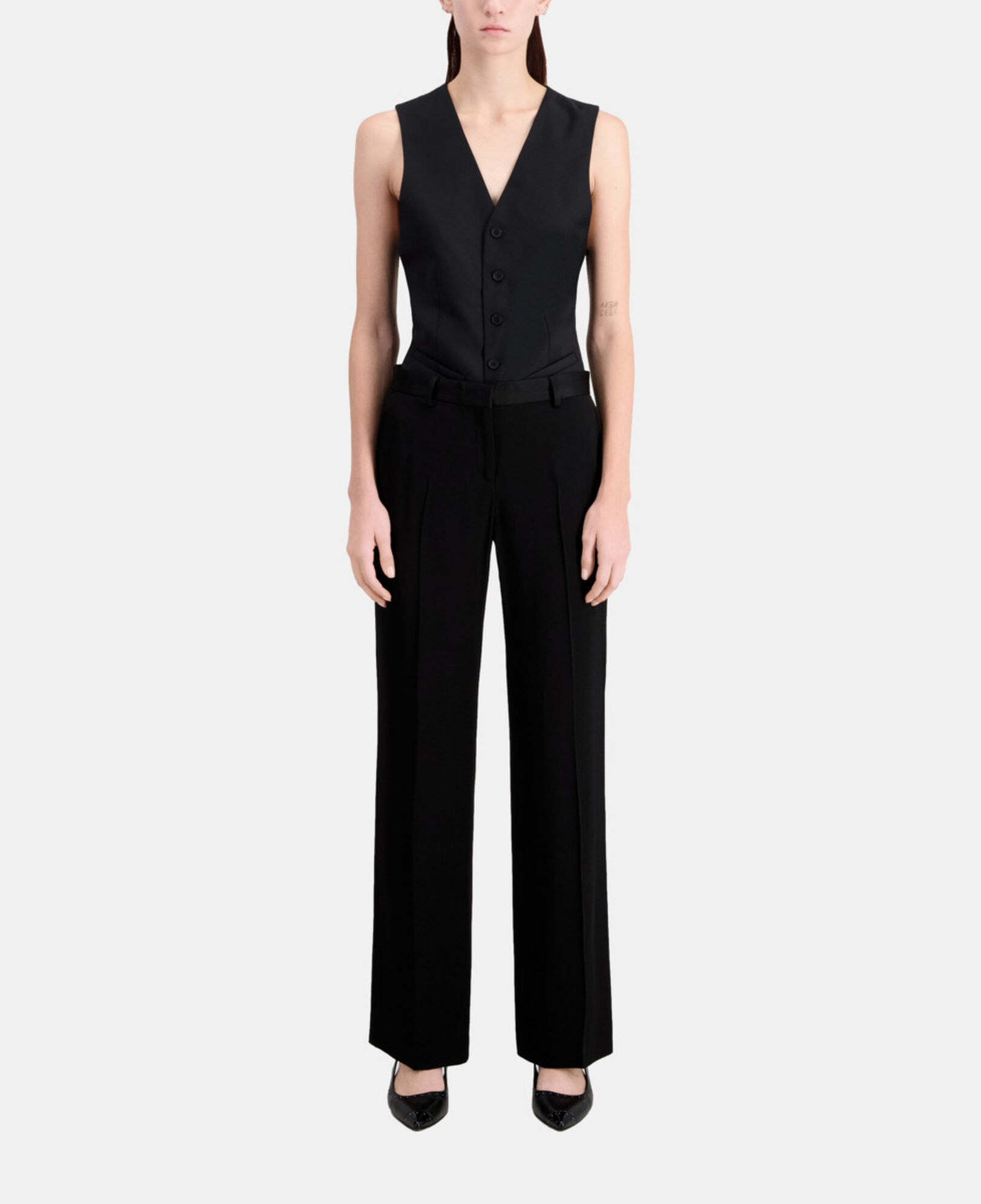 The Kooples DAMEN BLACK schwarze anzughose aus krepp