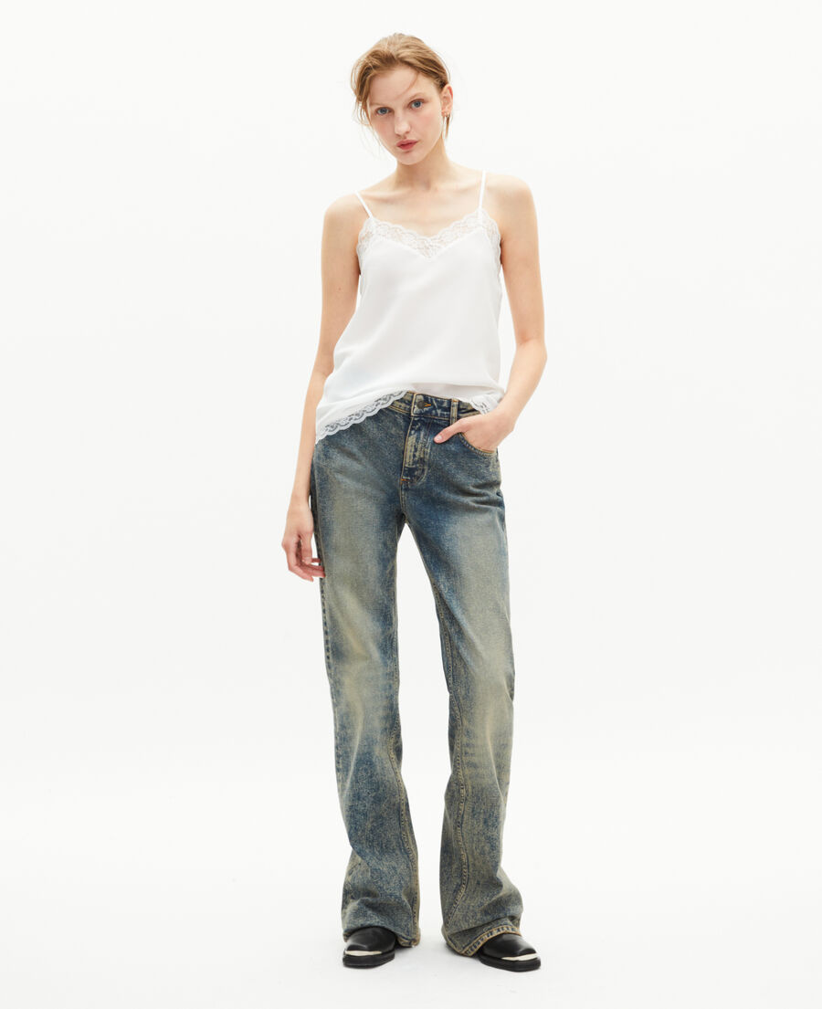 The Kooples WOMEN ECRU ecru silk and lace camisole