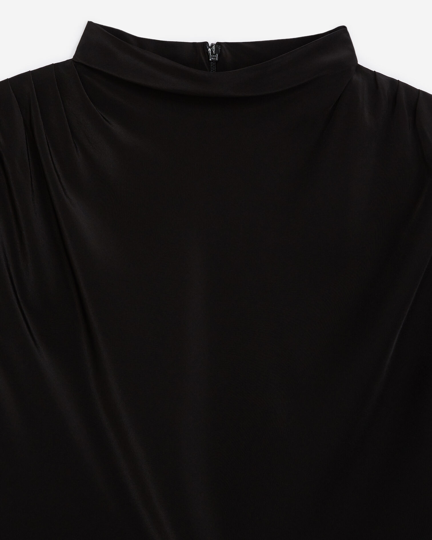 Flowing black top with gathering, BLACK, hi-res image number null