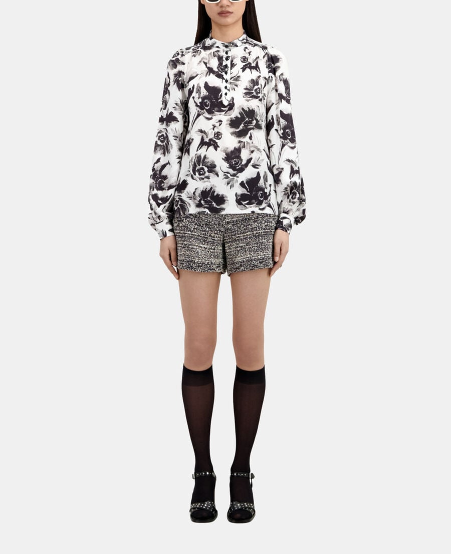 The Kooples FEMME BLACK WHITE top imprimé avec boutonnage