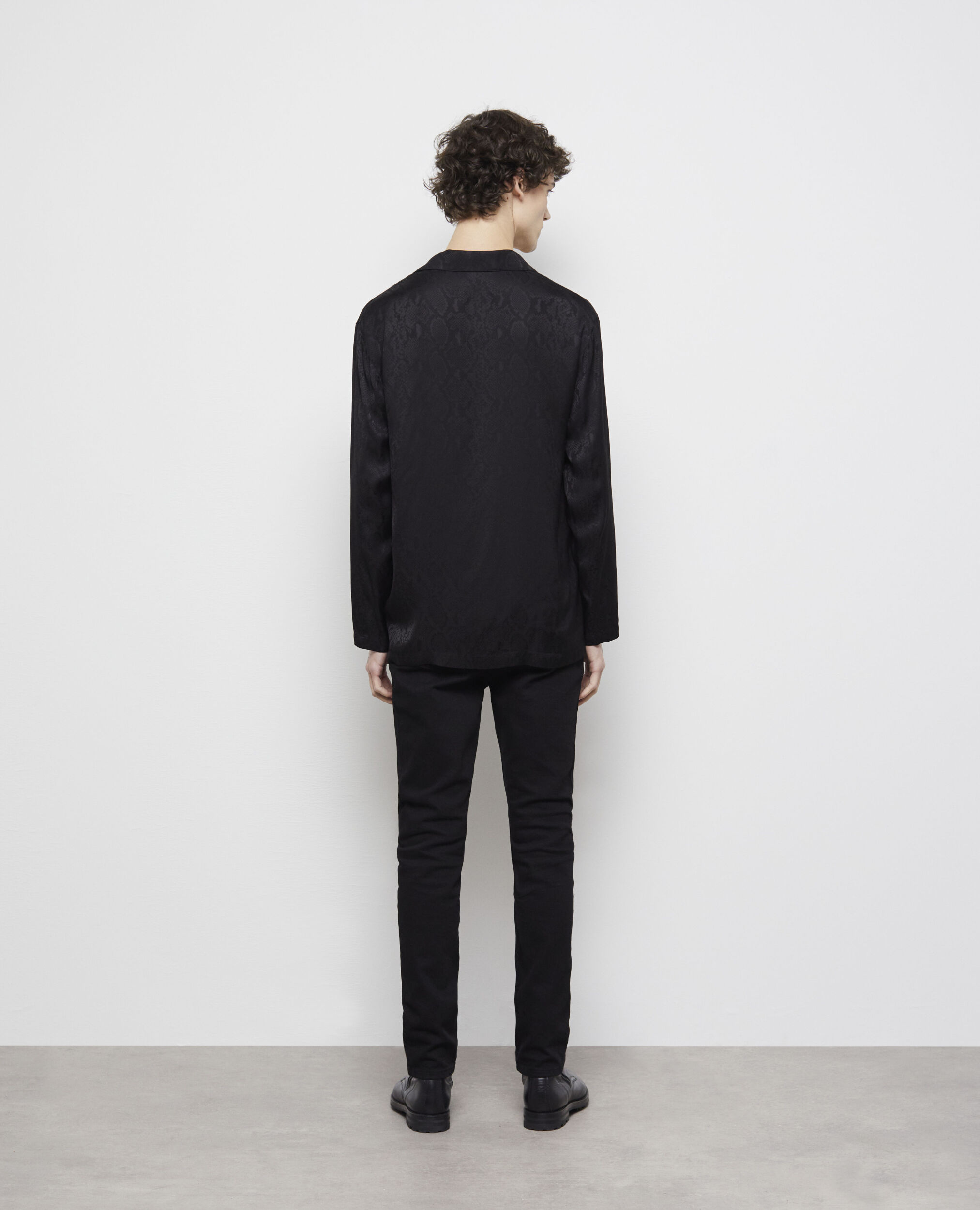 Snakeskin print casual shirt, BLACK, hi-res image number null