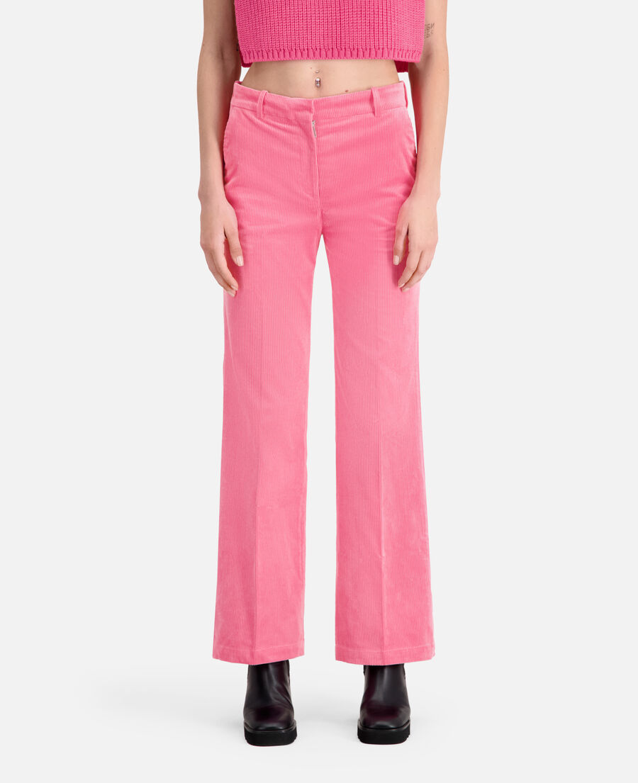pantalón rosa terciopelo acanalado