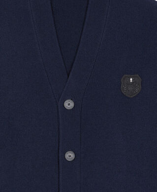 The Kooples HERREN NAVY marineblaue strickjacke aus wolle