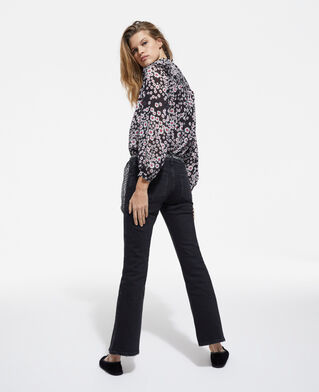 The Kooples FEMME BLACK / PINK top fleuri