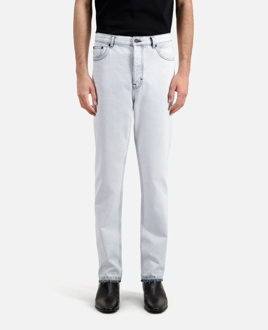 The Kooples HOMME WHITE BLEACH jean blanc décoloré droit