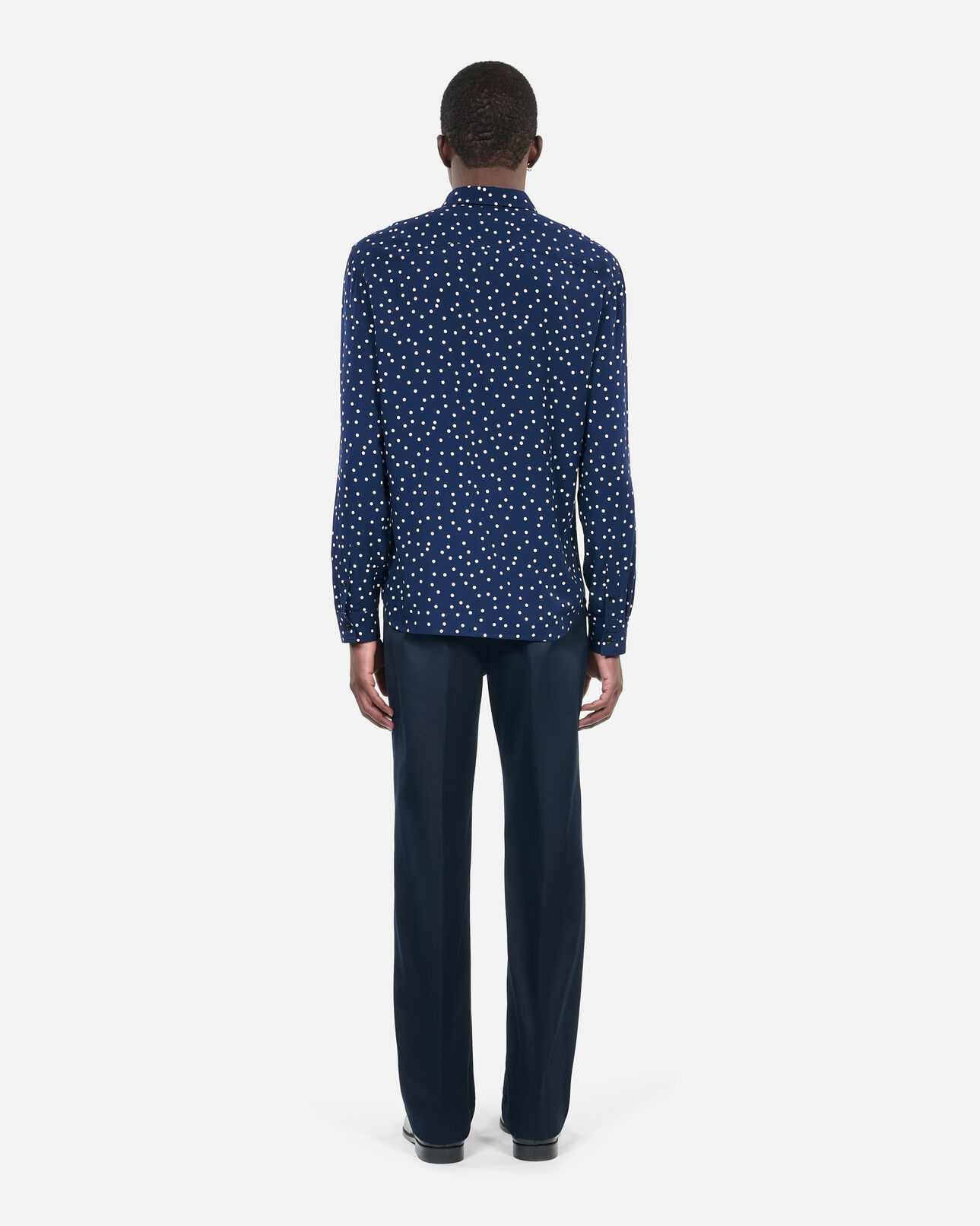 The Kooples HERREN DARK NAVY-ECRU hemd mit punkte-print
