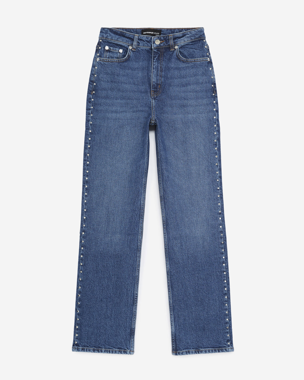 The Kooples WOMEN BLUE WASHED faded blue jeans with silver studs