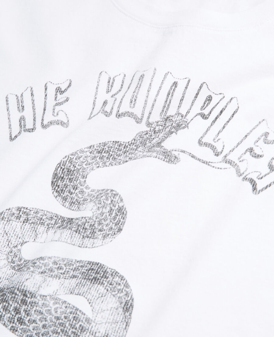 white t-shirt with screen print