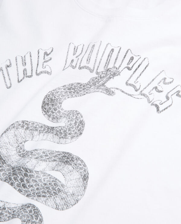 white t-shirt with screen print