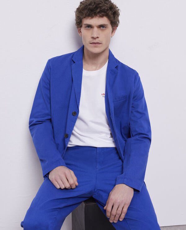 veste bleue en coton