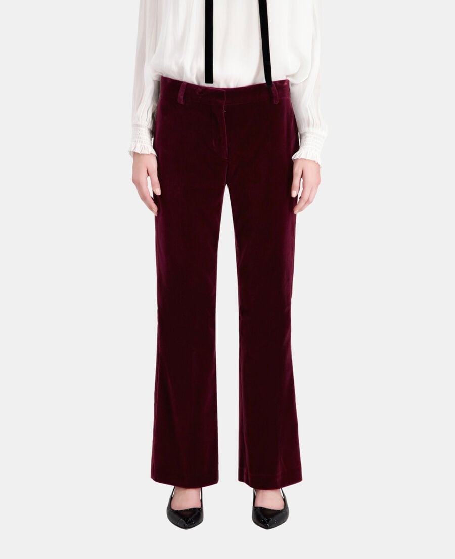 The Kooples DAMEN BURGUNDY bordeauxrote anzughose aus samt