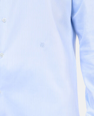 The Kooples MEN BLUE WHITE blue herringbone striped formal shirt