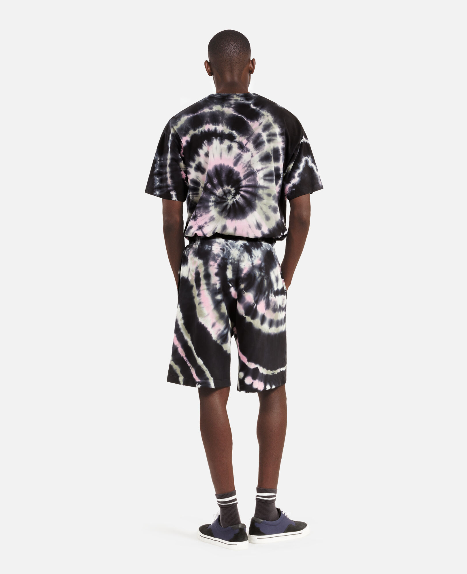 The Kooples MEN ECRU GREEN tie dye print shorts