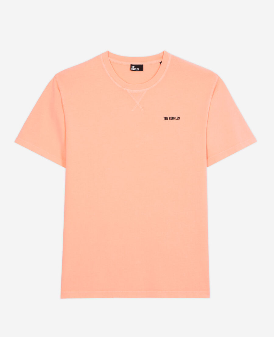 t-shirt homme orange fluo avec logo