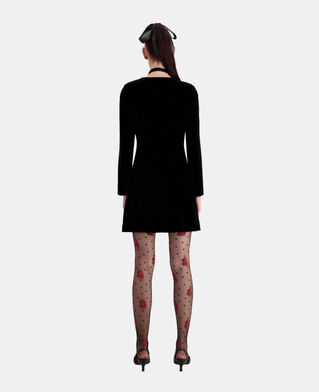 The Kooples WOMEN BLACK short black velvet dress