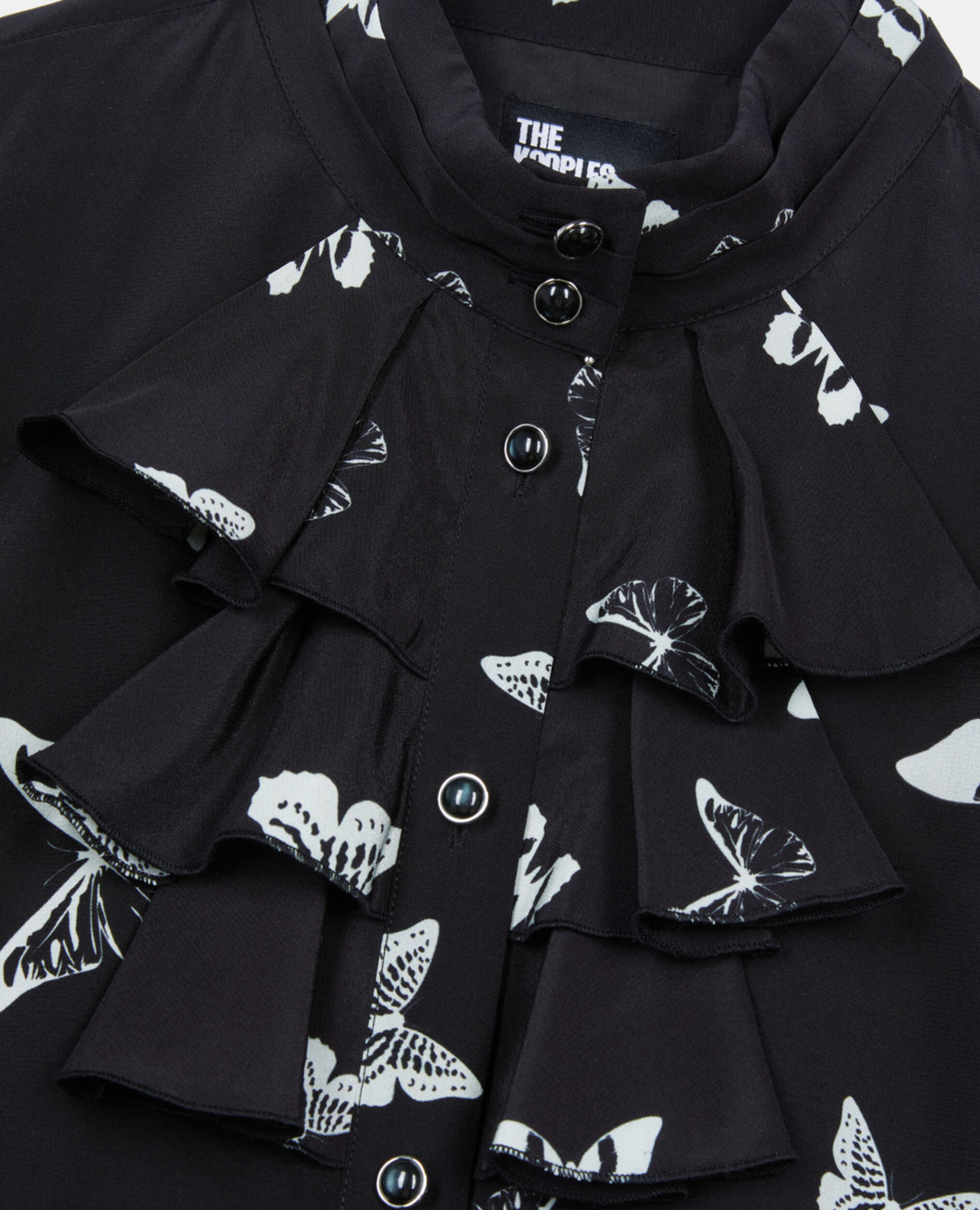 Robe courte imprimée papillons, BLACK WHITE, hi-res image number null