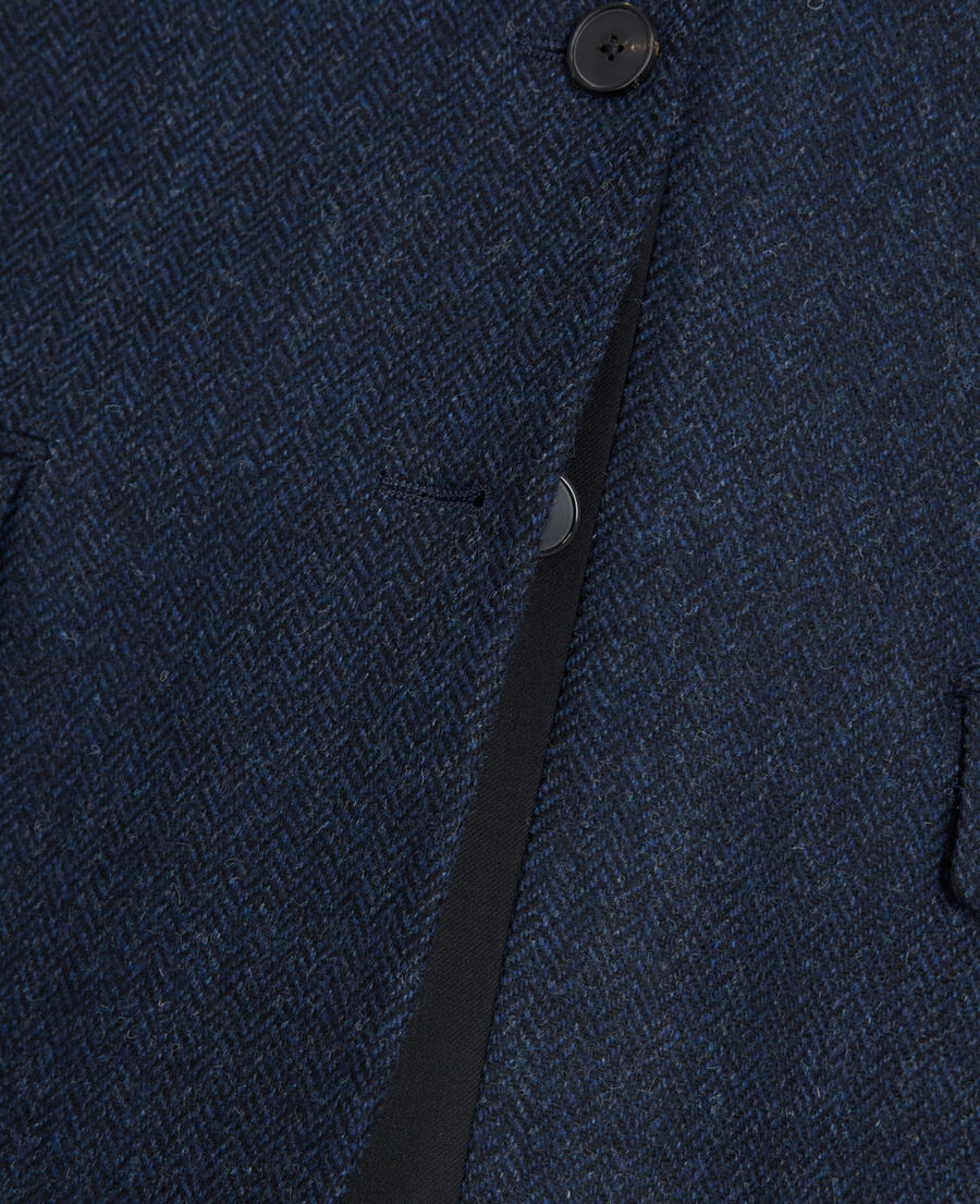 wool jacket with blue motif