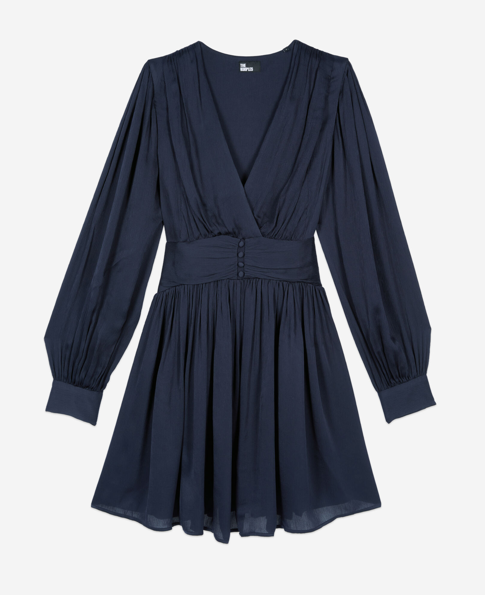 The Kooples WOMEN DARK NAVY navy blue crinckle short dress