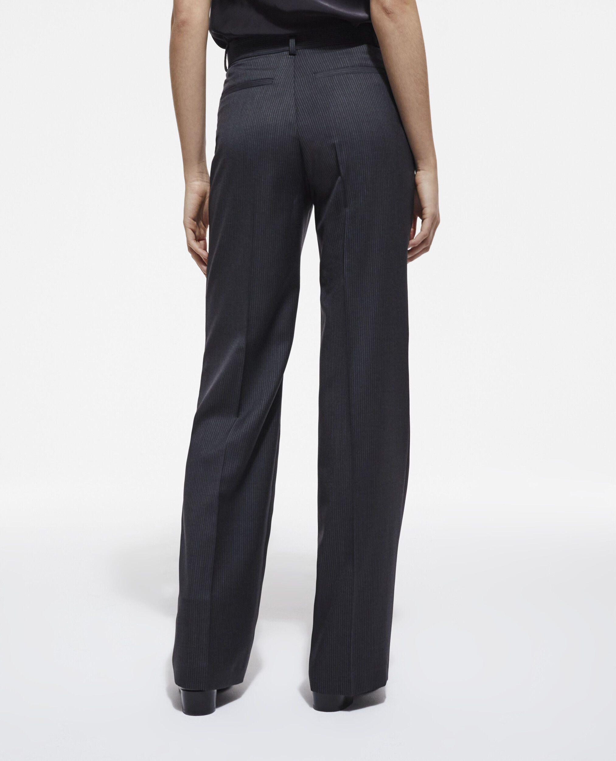 Striped wool suit pants