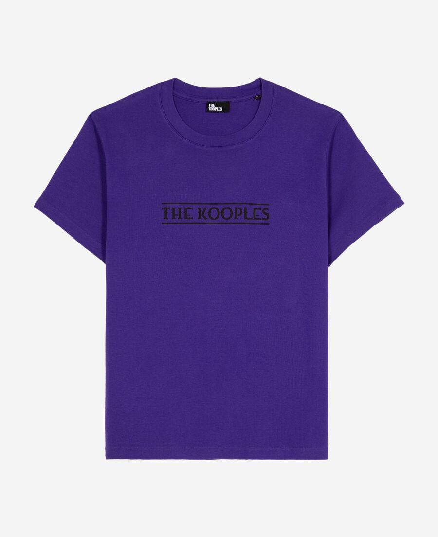 The Kooples MEN ELECTRIC BLUE t-shirt with purple print