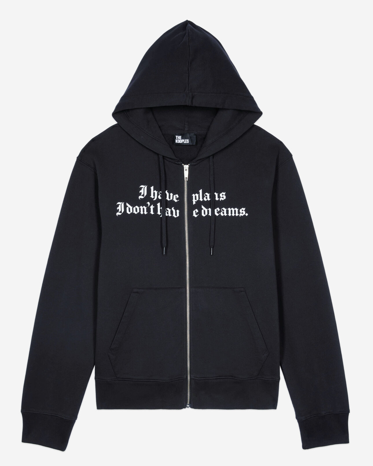 The Kooples HOMME BLACK WASHED sweatshirt à capuche et sérigraphie noir
