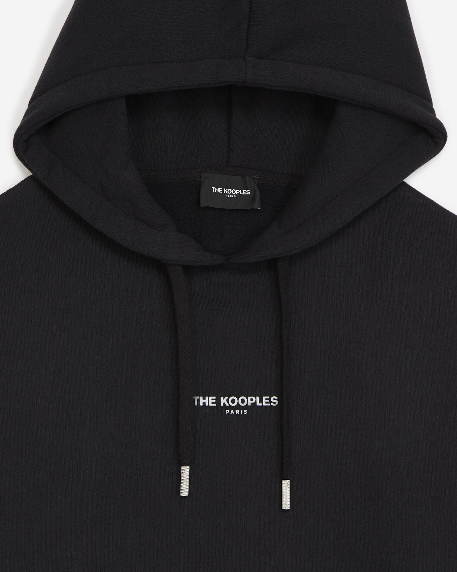 Sweat noir à capuche et logo imprimé, BLACK, hi-res image number null