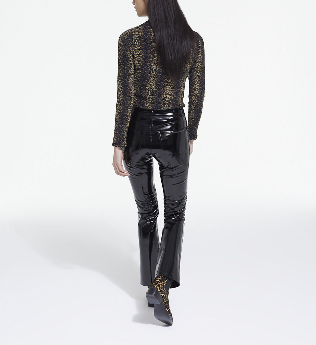 Large black vinyl jeans The Kooples UK
