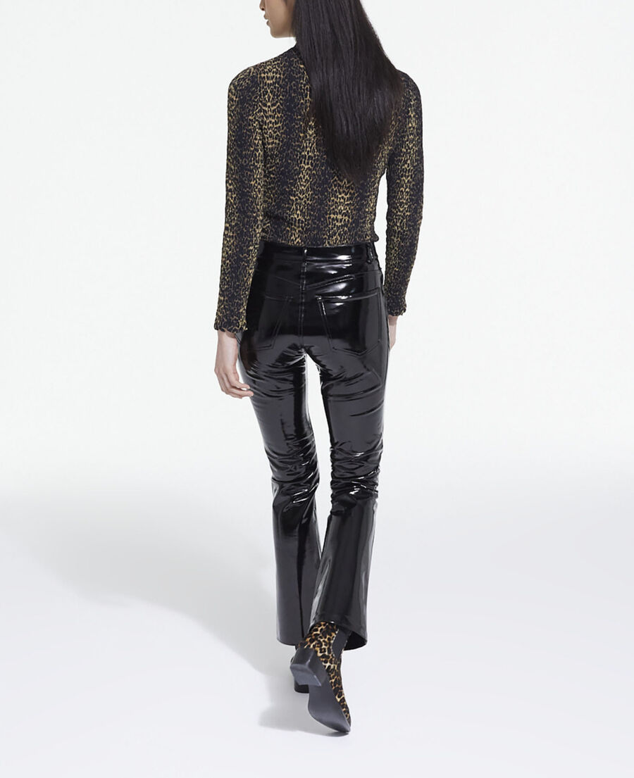 large black vinyl jeans