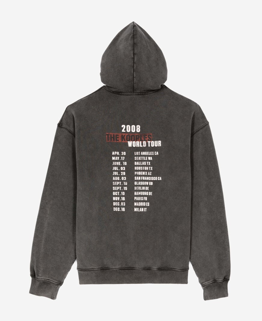 The Kooples HOMME BLACK sweatshirt à capuche et sérigraphie noir 