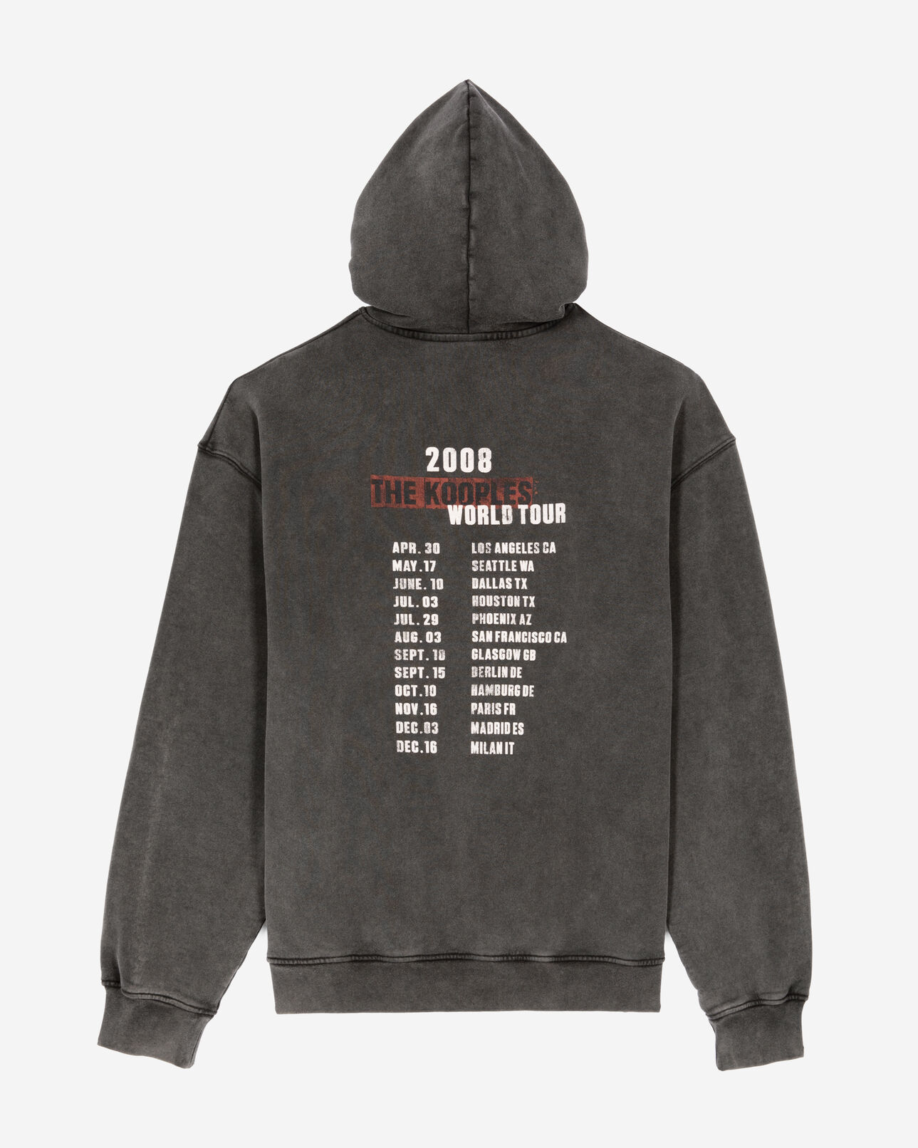 The Kooples HERREN BLACK schwarzes kapuzensweatshirt mit siebdruck 