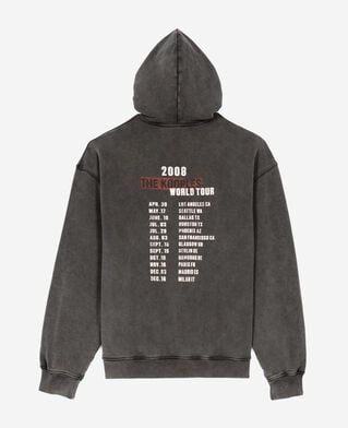 The Kooples HOMME BLACK sweatshirt à capuche et sérigraphie noir 