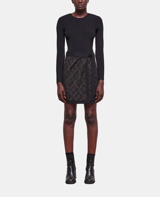 The Kooples FEMME BLACK jupe courte portefeuille noire