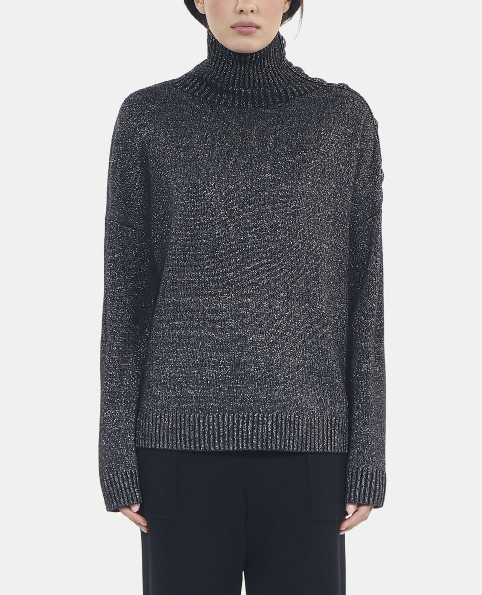 Pull en laine et cachemire noir, BLACK, hi-res image number null