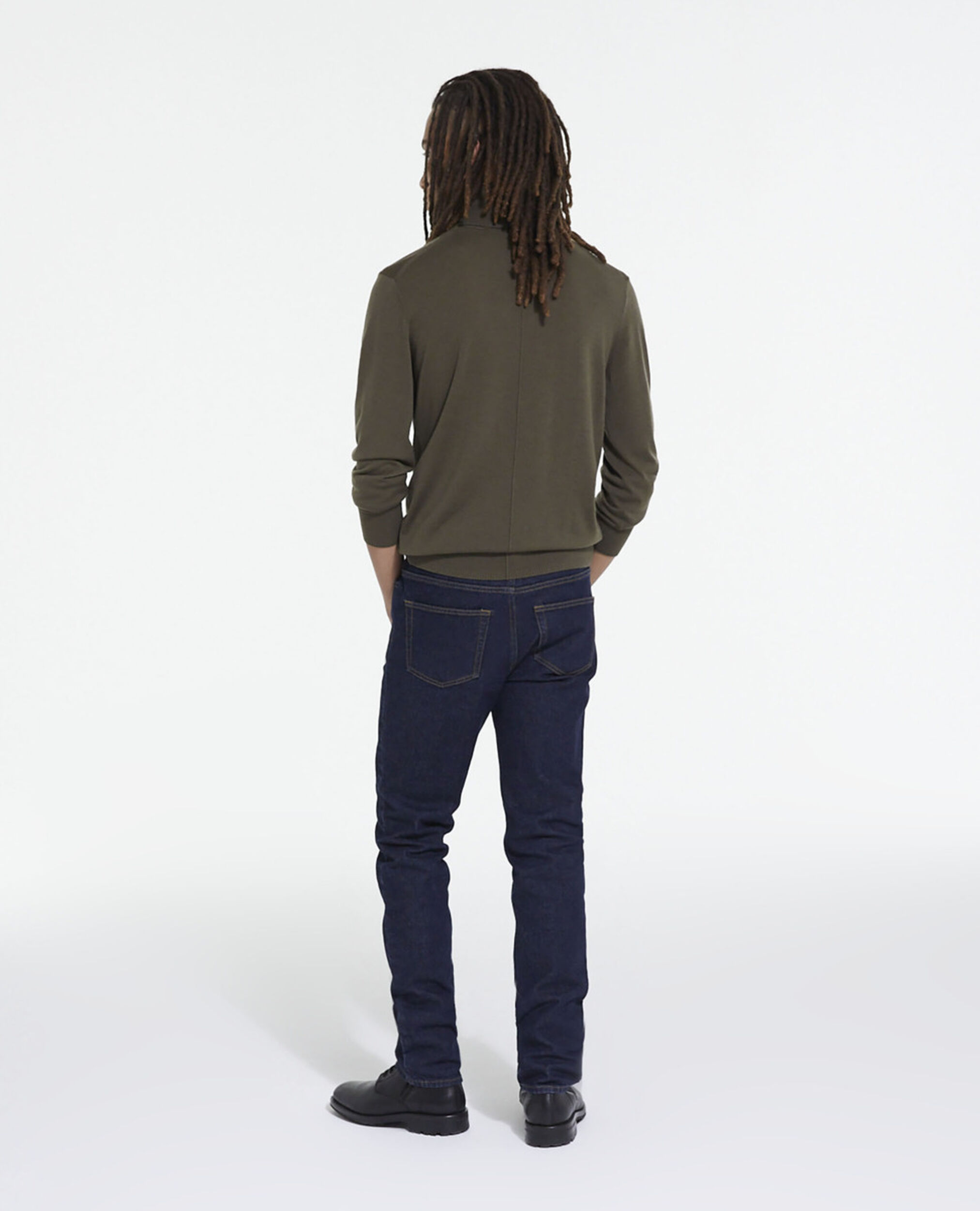 Green merino sweater, ALGUE, hi-res image number null