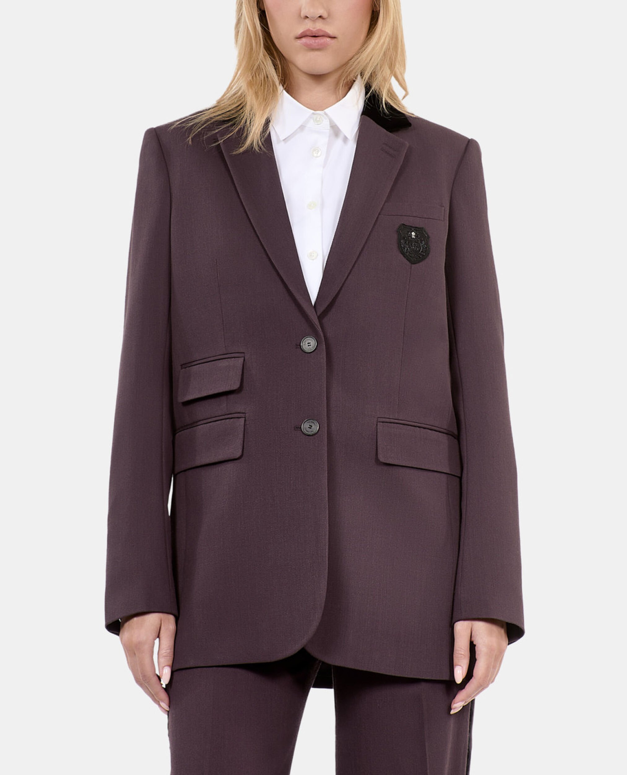 Braune Anzugjacke aus Wolle, BROWN, hi-res image number null