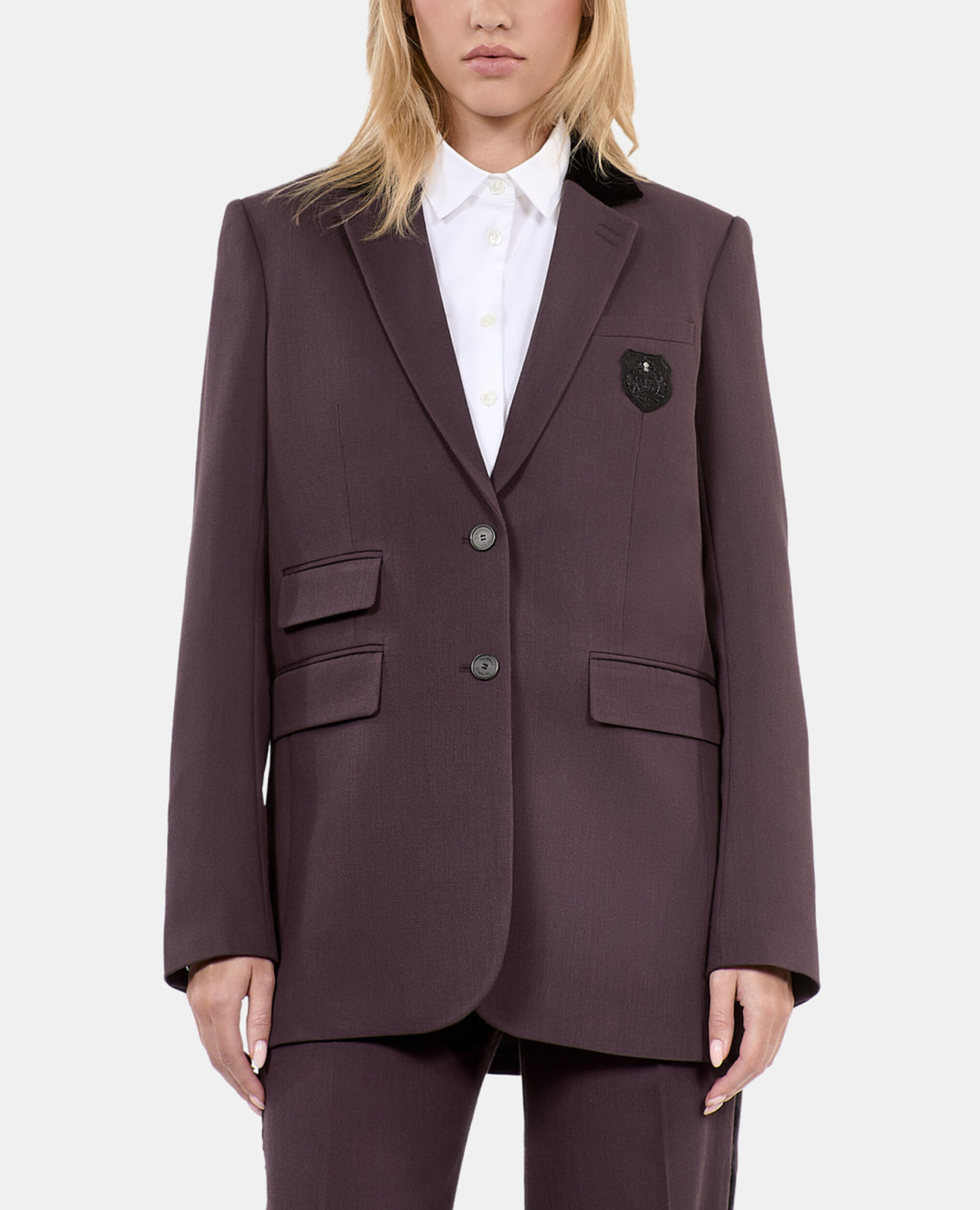 Braune Anzugjacke aus Wolle, BROWN, hi-res image number null