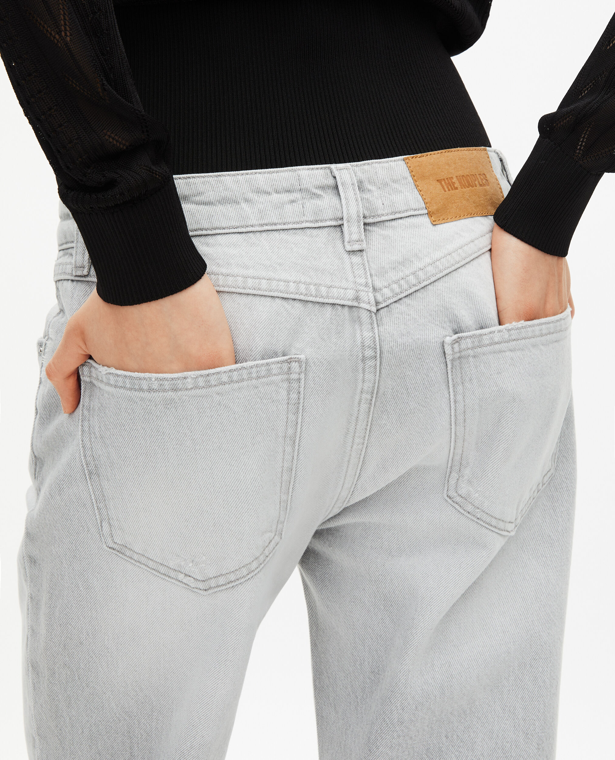 Light grey straight jeans, GREY, hi-res image number null